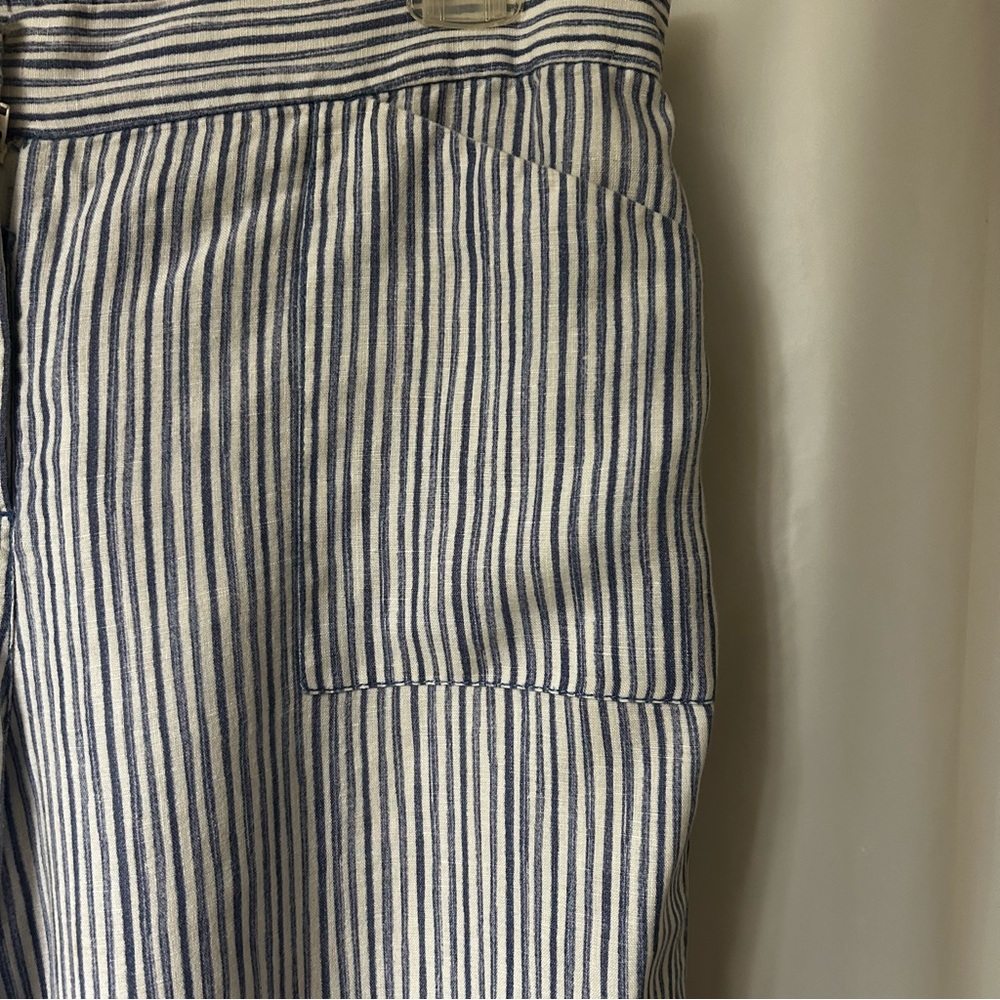 Chico's Blue and White Striped Linen Chinos , size Chico’s 3 - Picture 4 of 9